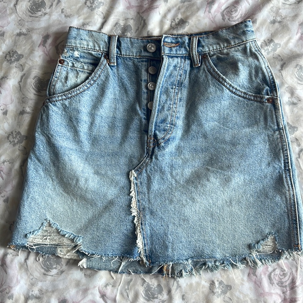 Free People Distressed Skirt